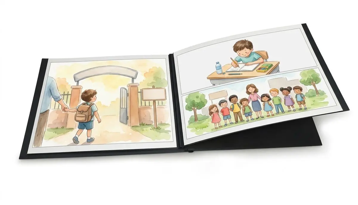 אלבום הדבקה כריכה קשה + 12 הדפסות 15x20 ס"מ (לרוחב) - אלבום תמונות מודפס