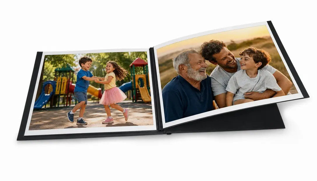 אלבום הדבקה כריכה קשה + 12 הדפסות 15x20 ס"מ - אלבום תמונות מודפס