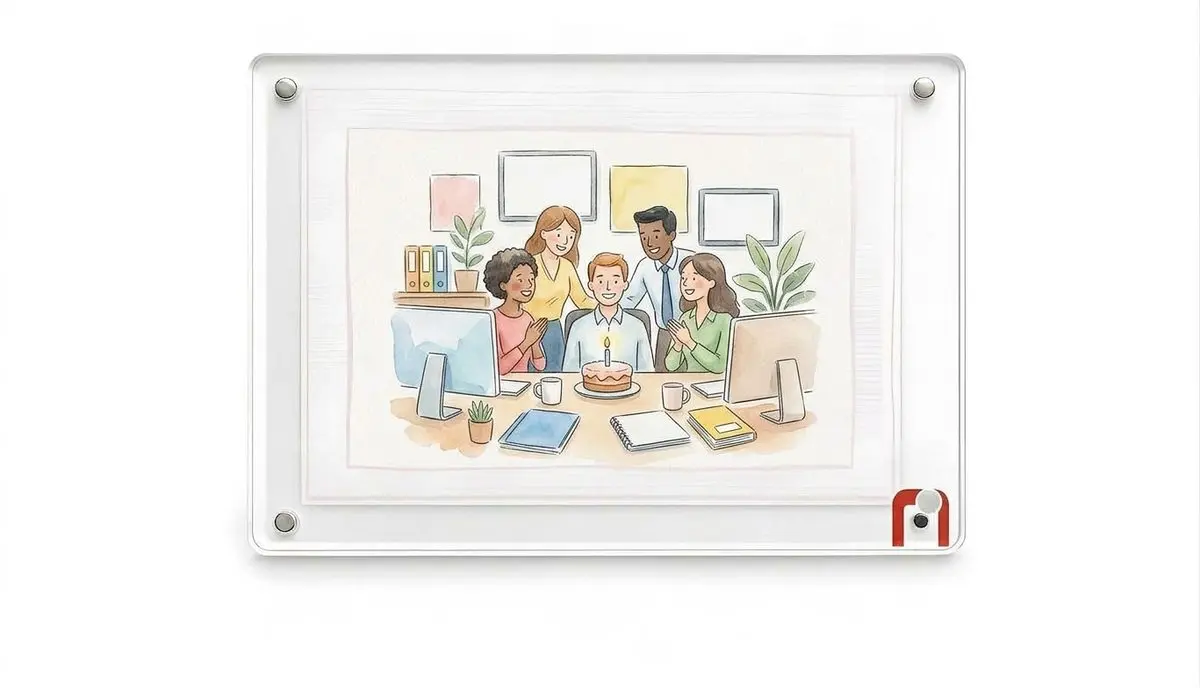 מסגרת אקריליק עם מגנט 10x15 ס"מ - כולל תמונה מודפסת - תמונה מודפסת במסגרת לעמידה על מדף