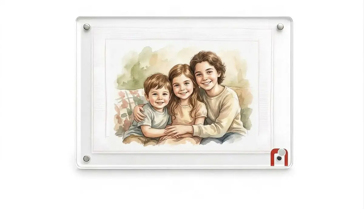 מסגרת אקריליק עם מגנט 10x15 ס"מ - כולל תמונה מודפסת - תמונה מודפסת במסגרת לעמידה על מדף