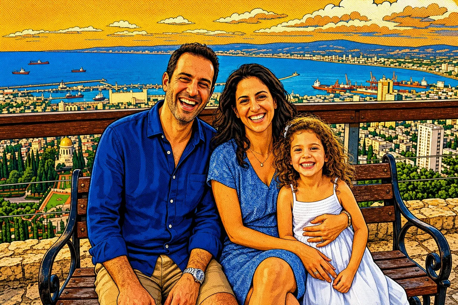 אותה משפחה כאיור בסגנון פופ-ארט