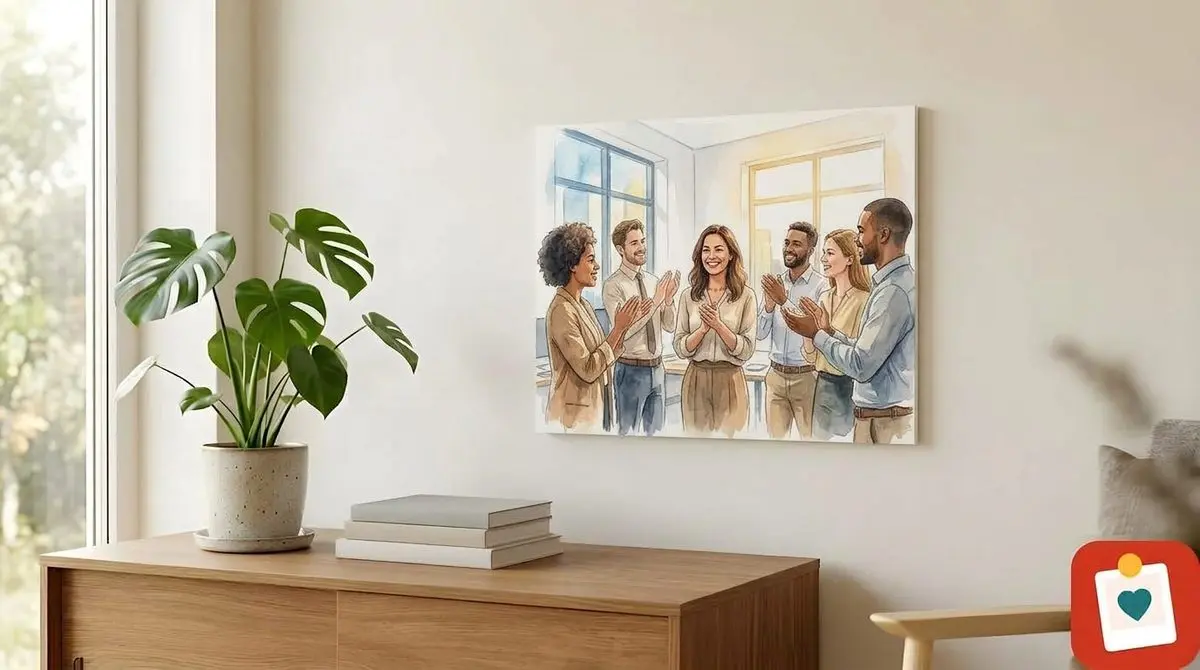 קאפה עם דבק 15x20 ס"מ - תמונה מודפסת במסגרת לעמידה על מדף