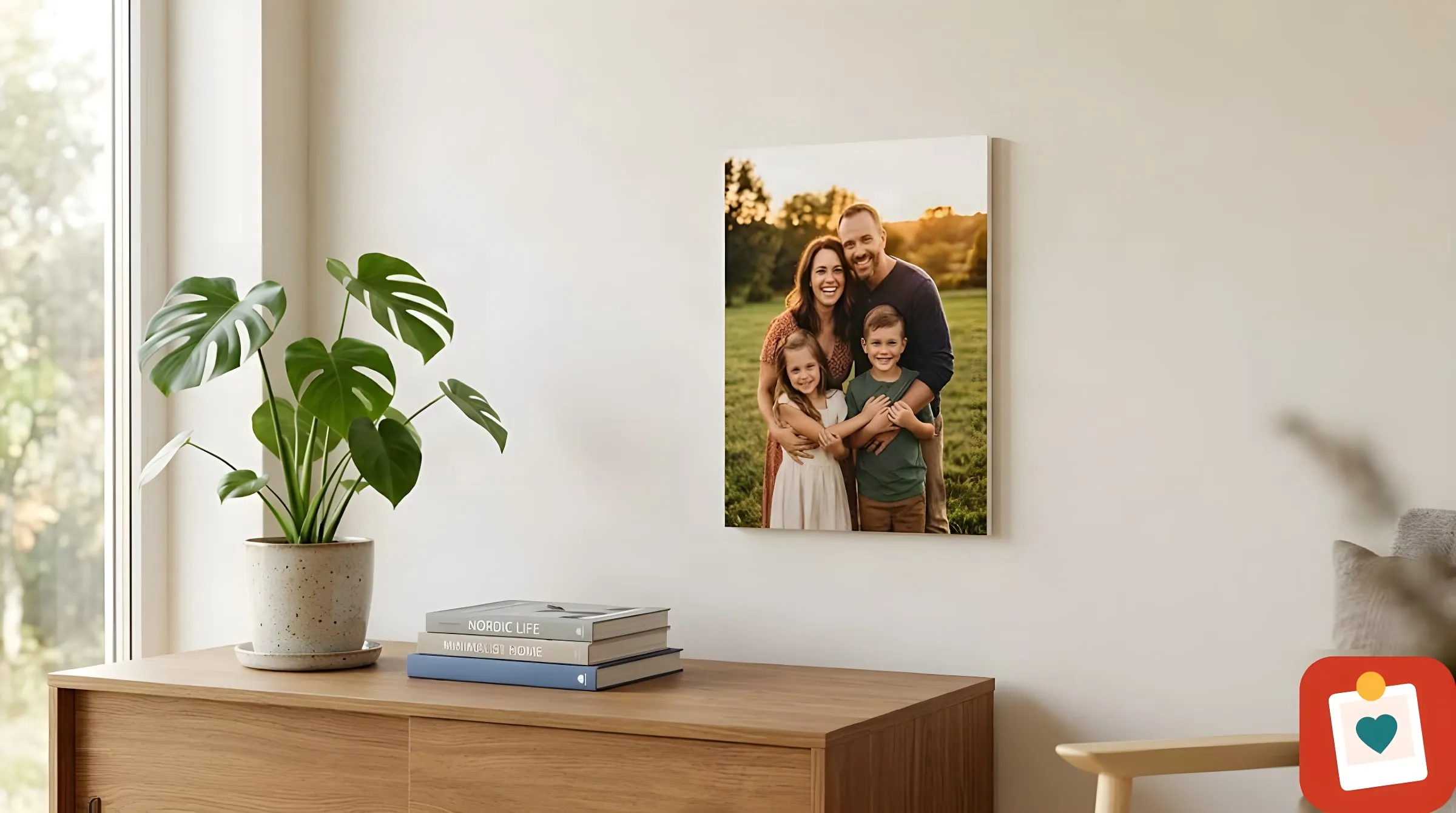 קאפה עם דבק 15x20 ס"מ - תמונה מודפסת במסגרת לעמידה על מדף