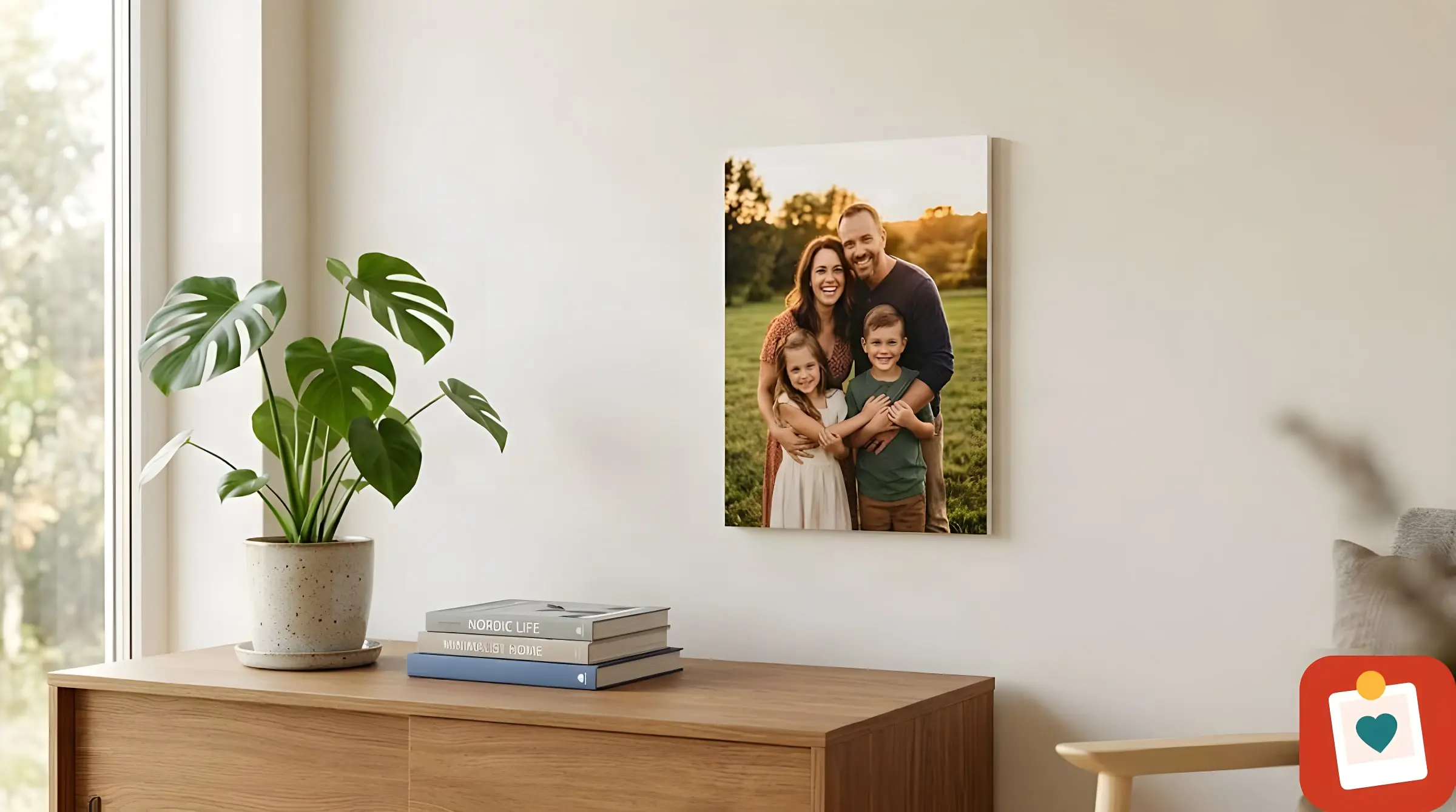 קאפה עם דבק 15x20 ס"מ - תמונה מודפסת במסגרת לעמידה על מדף