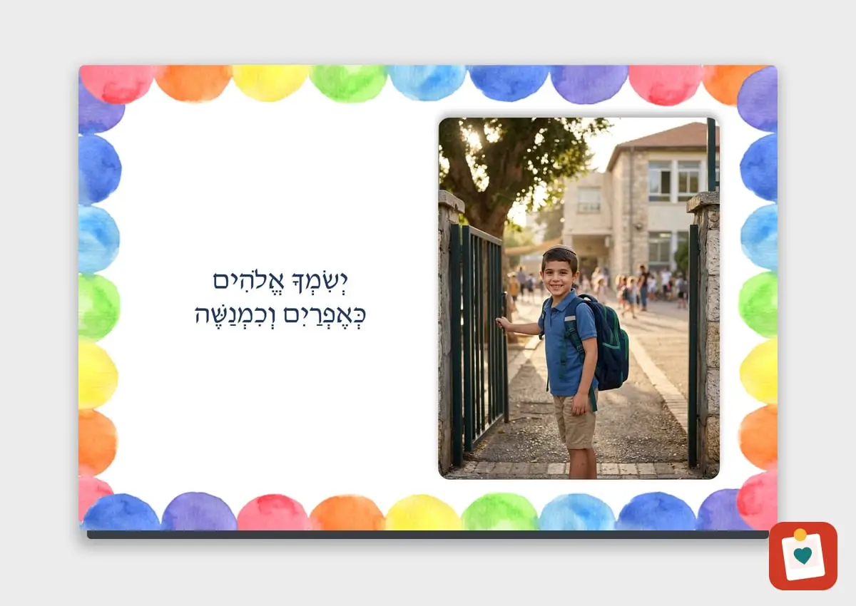 מגנט עם ברכה 15x10 ס"מ - מגנט מתמונה אישית למקרר