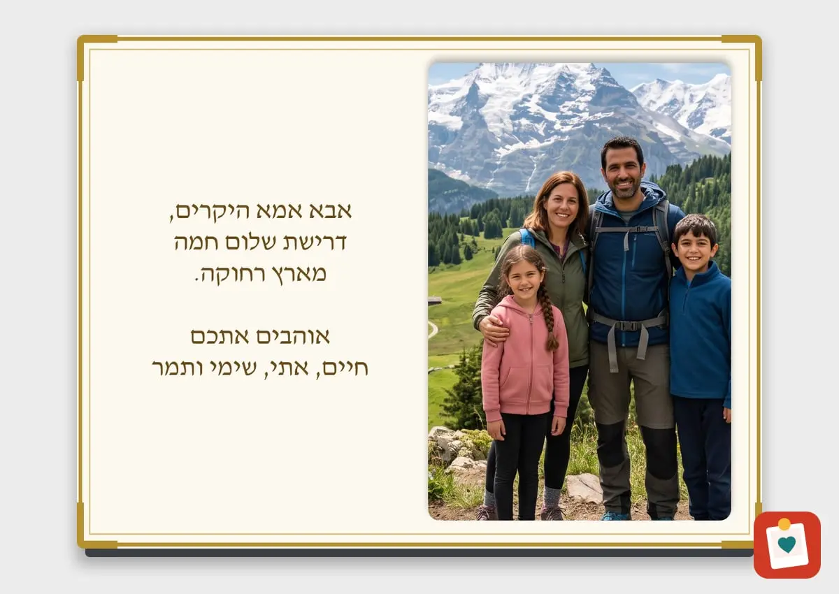 מגנט עם ברכה 20x15 ס"מ - מגנט מתמונה אישית למקרר