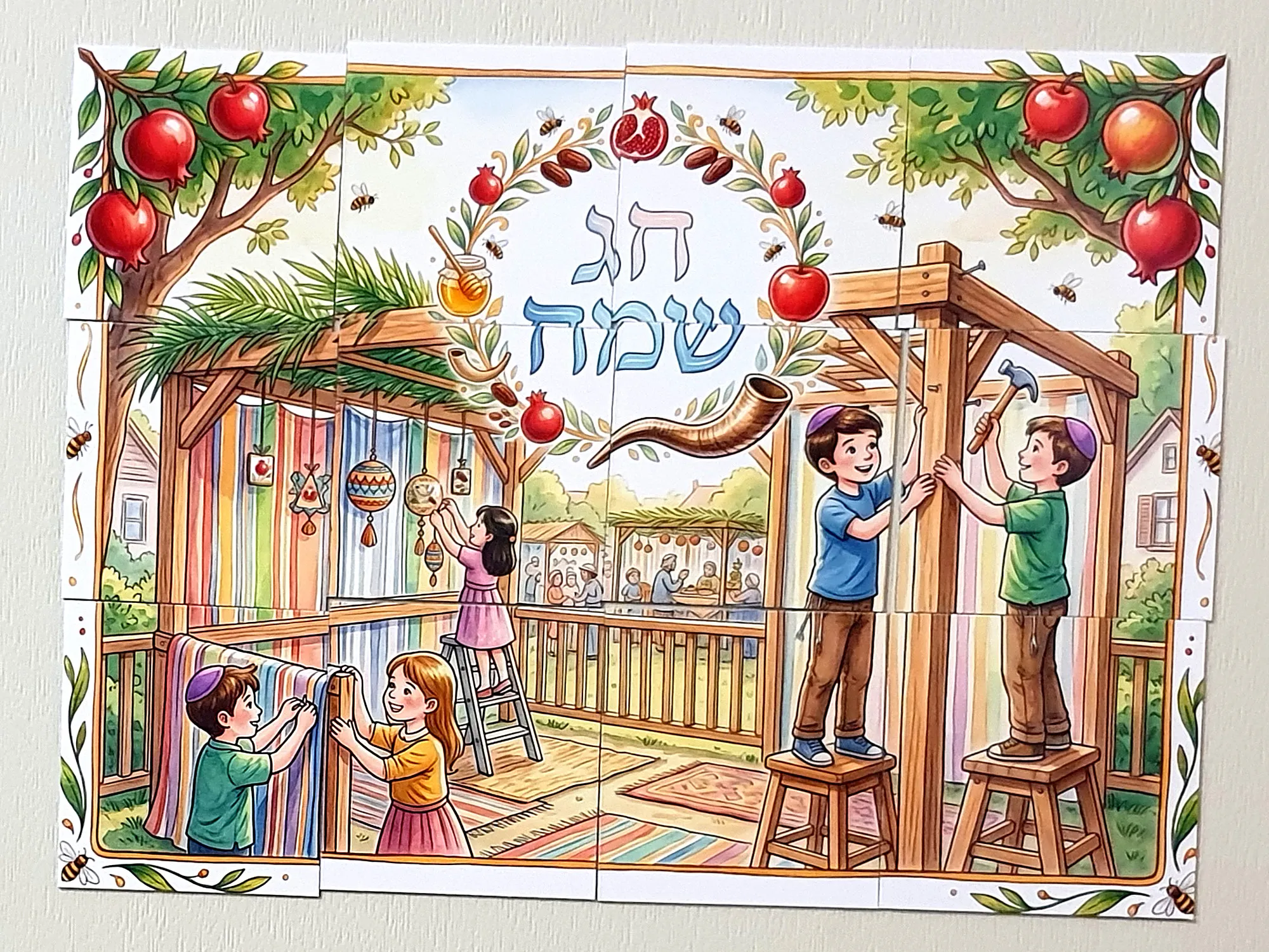 פאזל מגנט לחג מורכב ותלוי על דלת
