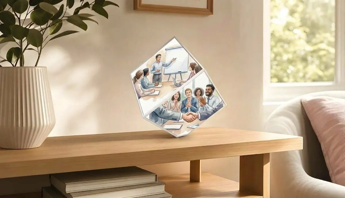 קוביה מסתובבת 10x10 ס"מ - הדפסת תמונה על בלוק עץ