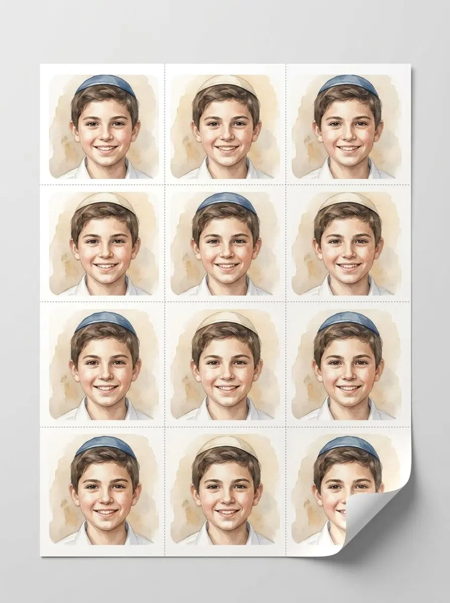 גיליון 12 מדבקות 5x5 ס"מ - מדבקות מתמונה אישית