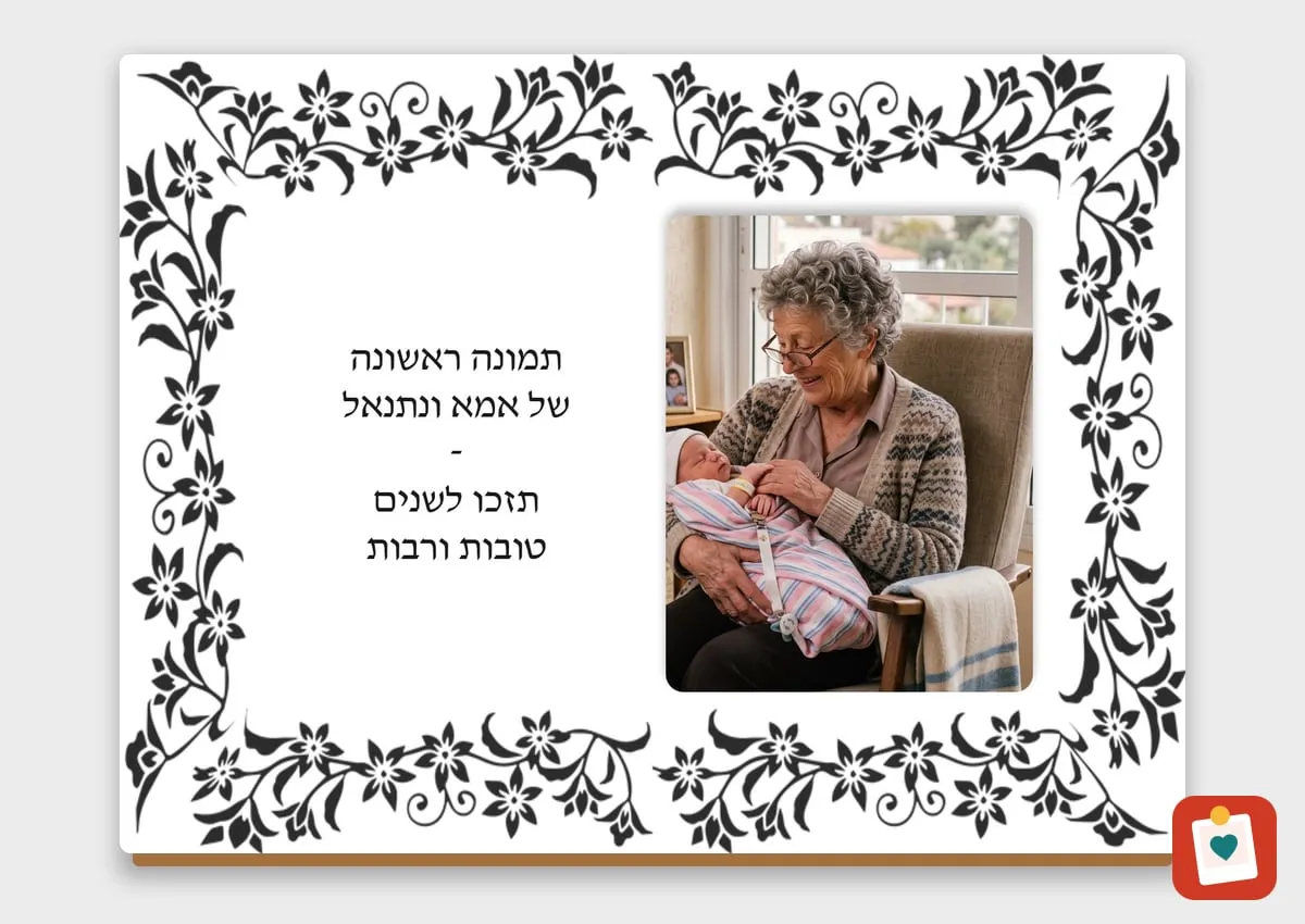 בלוק עץ עם ברכה 20x15 ס"מ - הדפסת תמונה על בלוק עץ